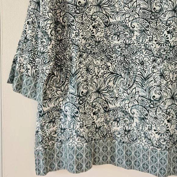 Sigrid Olsen Womens Tunic top XL Linen Floral Boho Beach Resort Lightweight - Picture 6 of 8